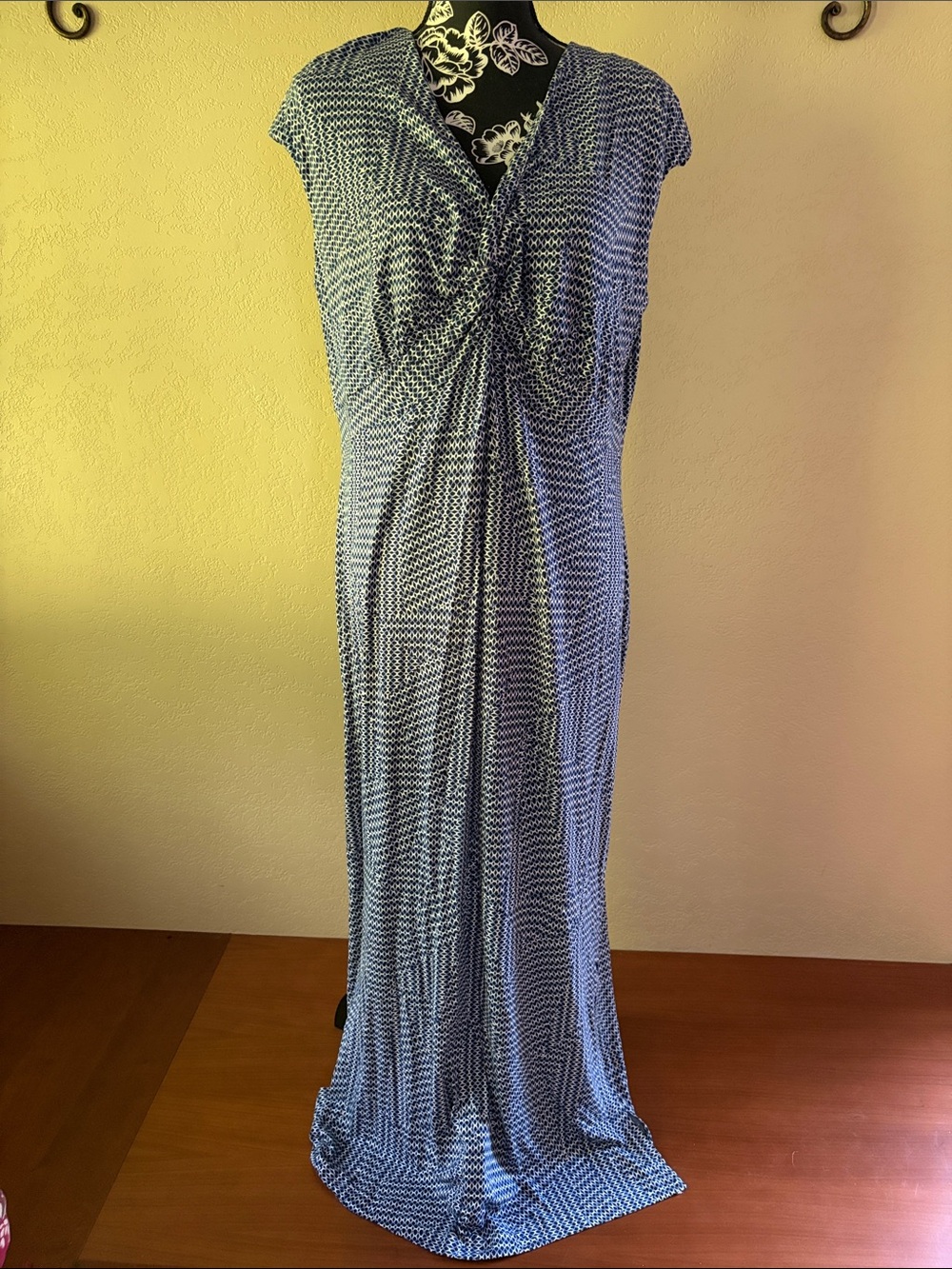 Chico's Blue Patterned Maxi Dress
